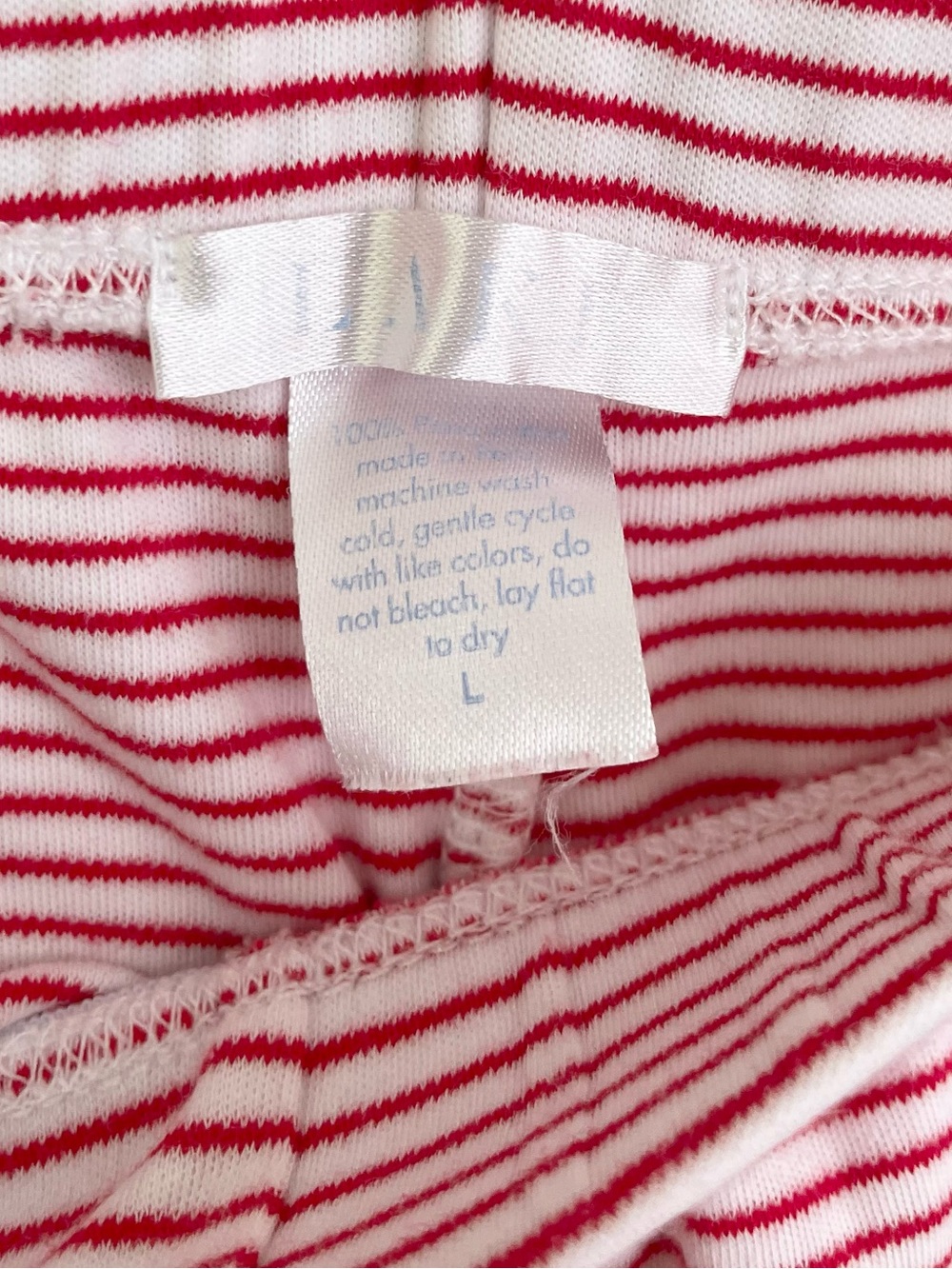 LAKE 100% Pima Cotton Classic Red White Stripe Pajama Pants L Large Bottoms Only - Picture 8 of 9